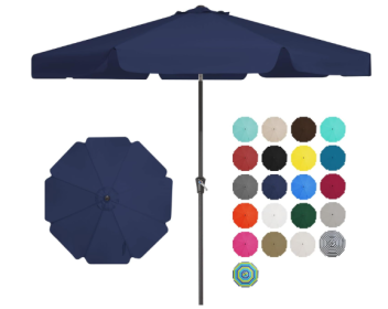 Nix DY All-iron Vertical Mid-column Umbrella 9-8-38 - Navy Blue (Option: Navy Blue9 FT)